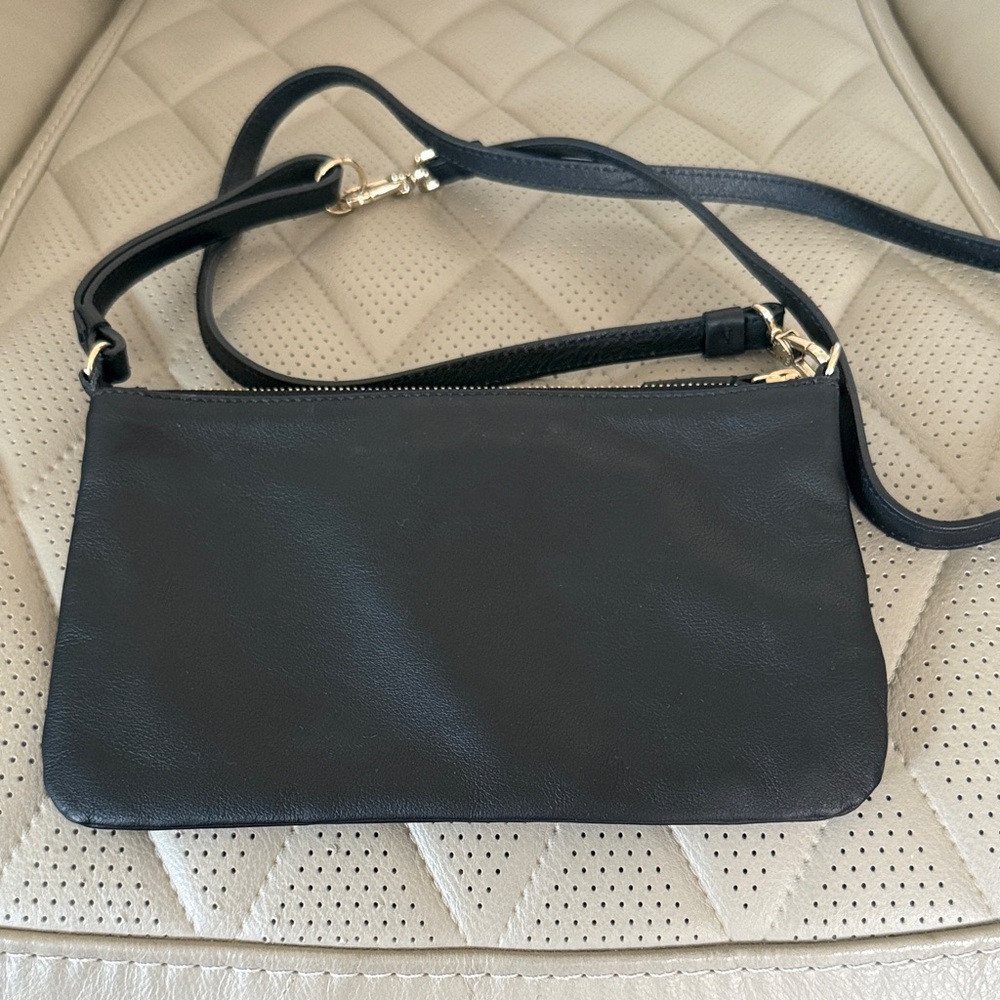 Furla Black Leather Mini Bag with Gold Bow Accent - Picture 5 of 7